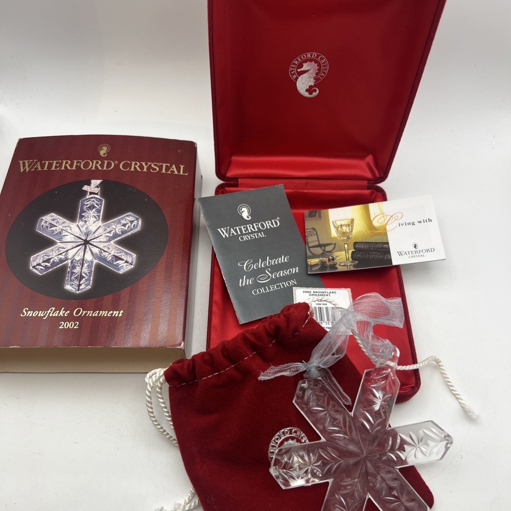 Waterford Crystal Star Snowflake Star Ornament - 2002 - Boxed